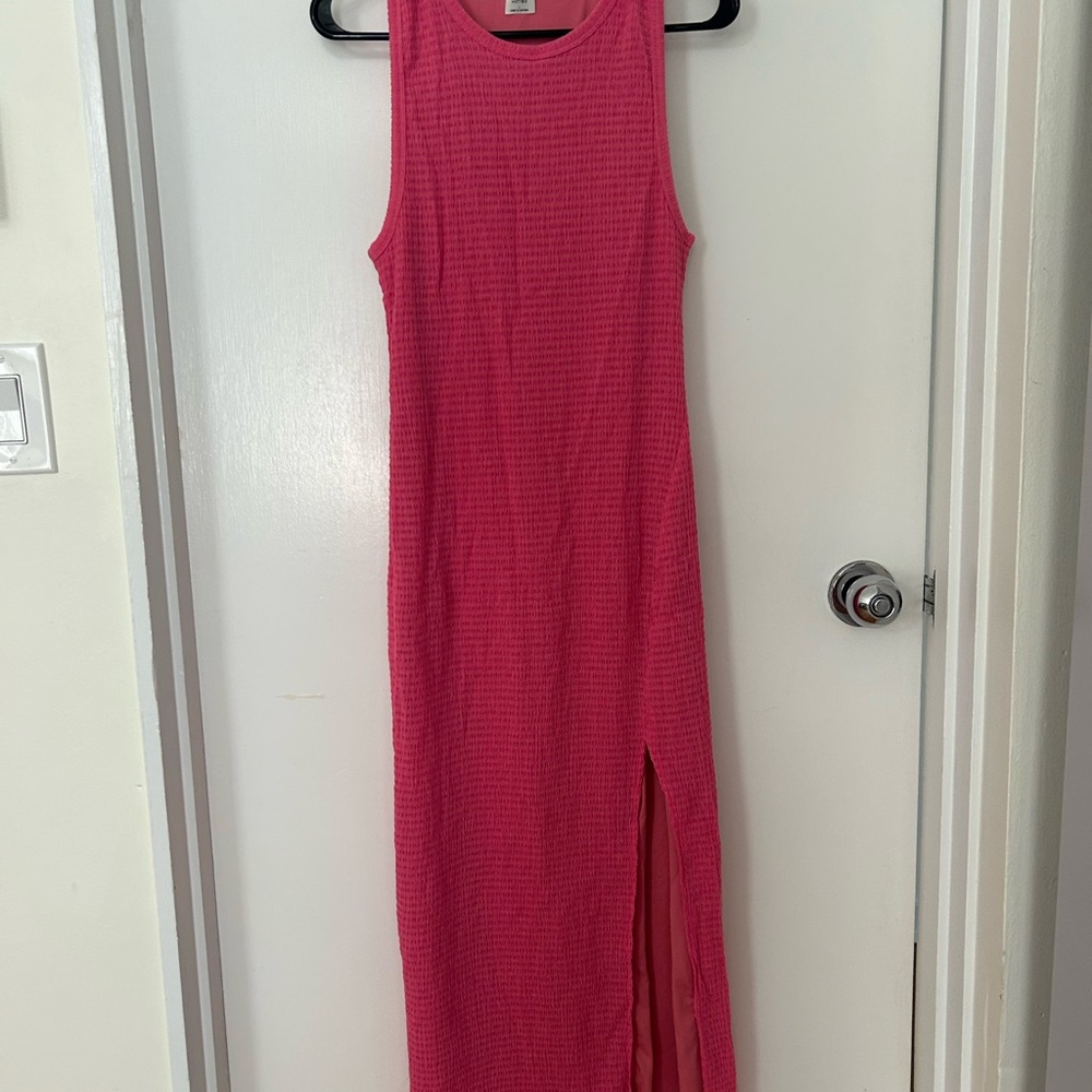 Pink Sleeveless Aritzia Wilfred Maxi Dress with Side Slit